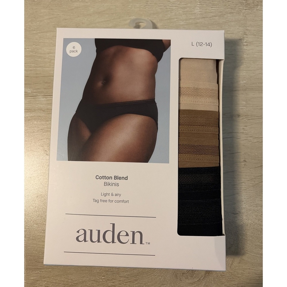 Auden Cotton Blend Briefs - Light & Airy - Tagfree - 6 Pack L (12-14)